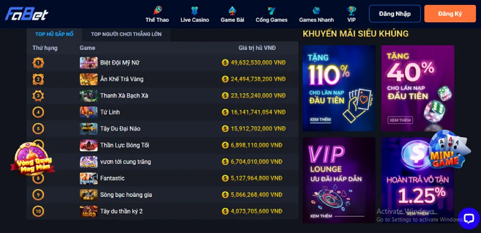 Nổ Hũ (Slot Games) Với Jackpot Khủng